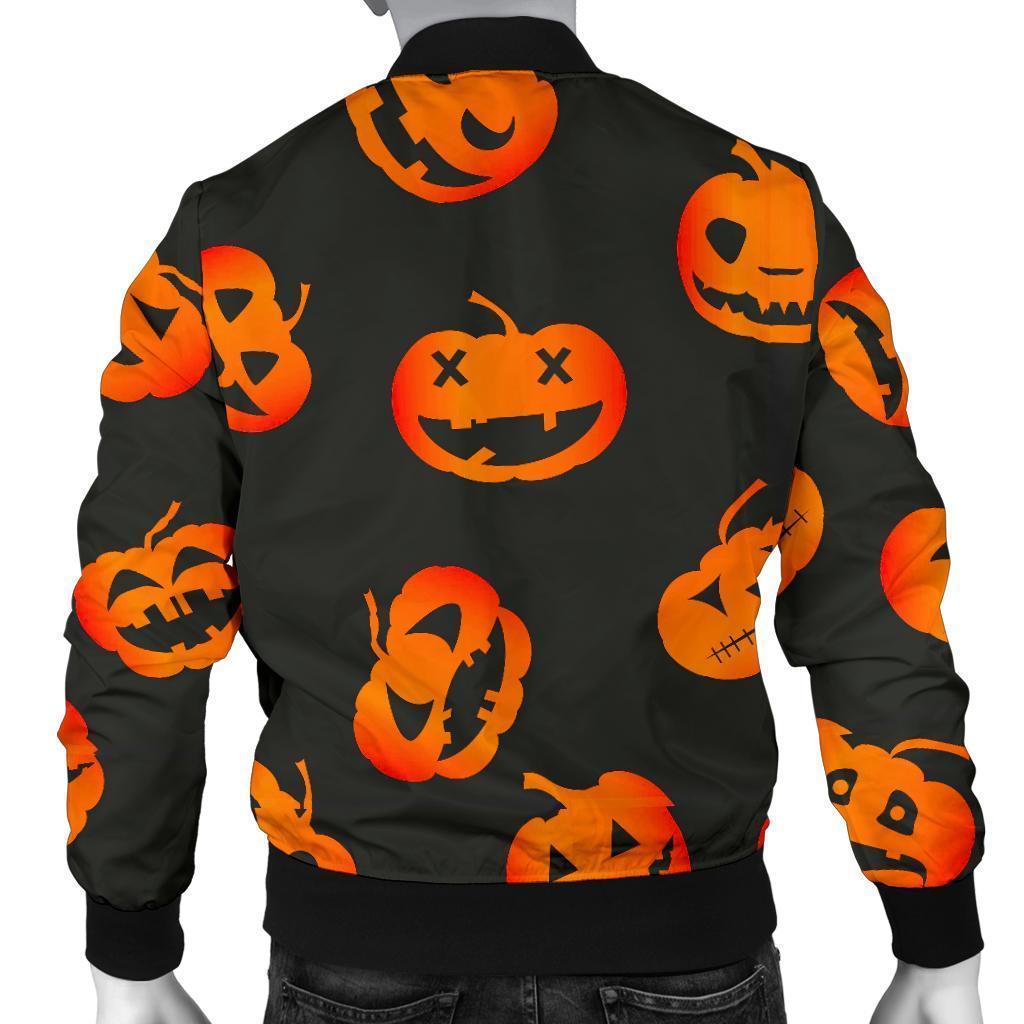 Pumpkin Halloween Pattern Print Men's Bomber Jacket-grizzshop