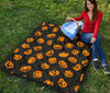 Pumpkin Halloween Pattern Print Quilt-grizzshop