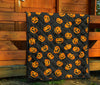 Pumpkin Halloween Pattern Print Quilt-grizzshop