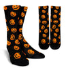 Pumpkin Halloween Pattern Print Unisex Crew Socks-grizzshop