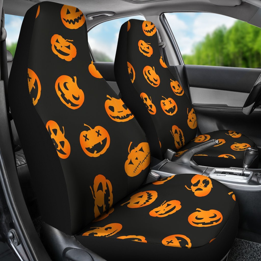 Pumpkin Halloween Pattern Print Universal Fit Car Seat Covers-grizzshop