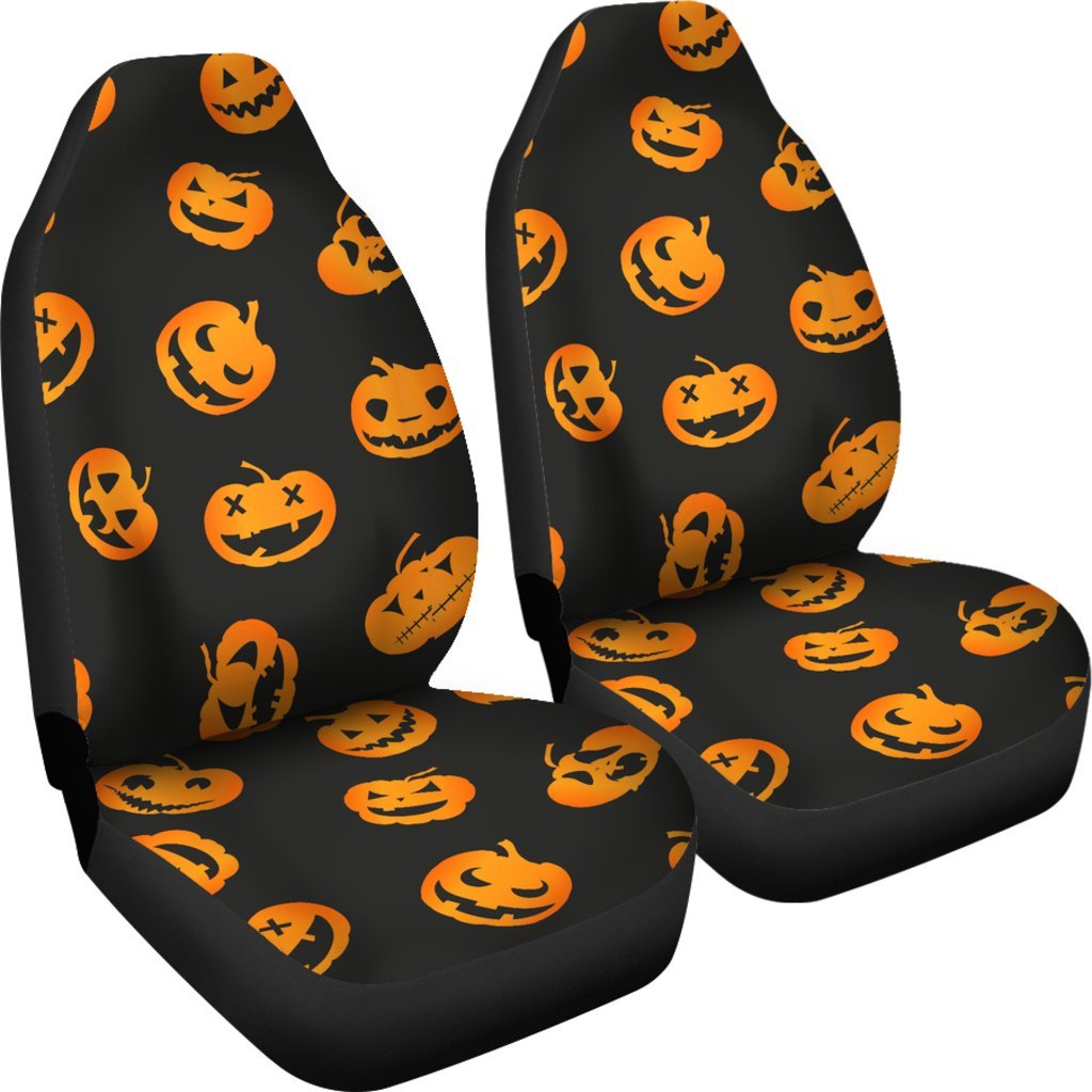 Pumpkin Halloween Pattern Print Universal Fit Car Seat Covers-grizzshop