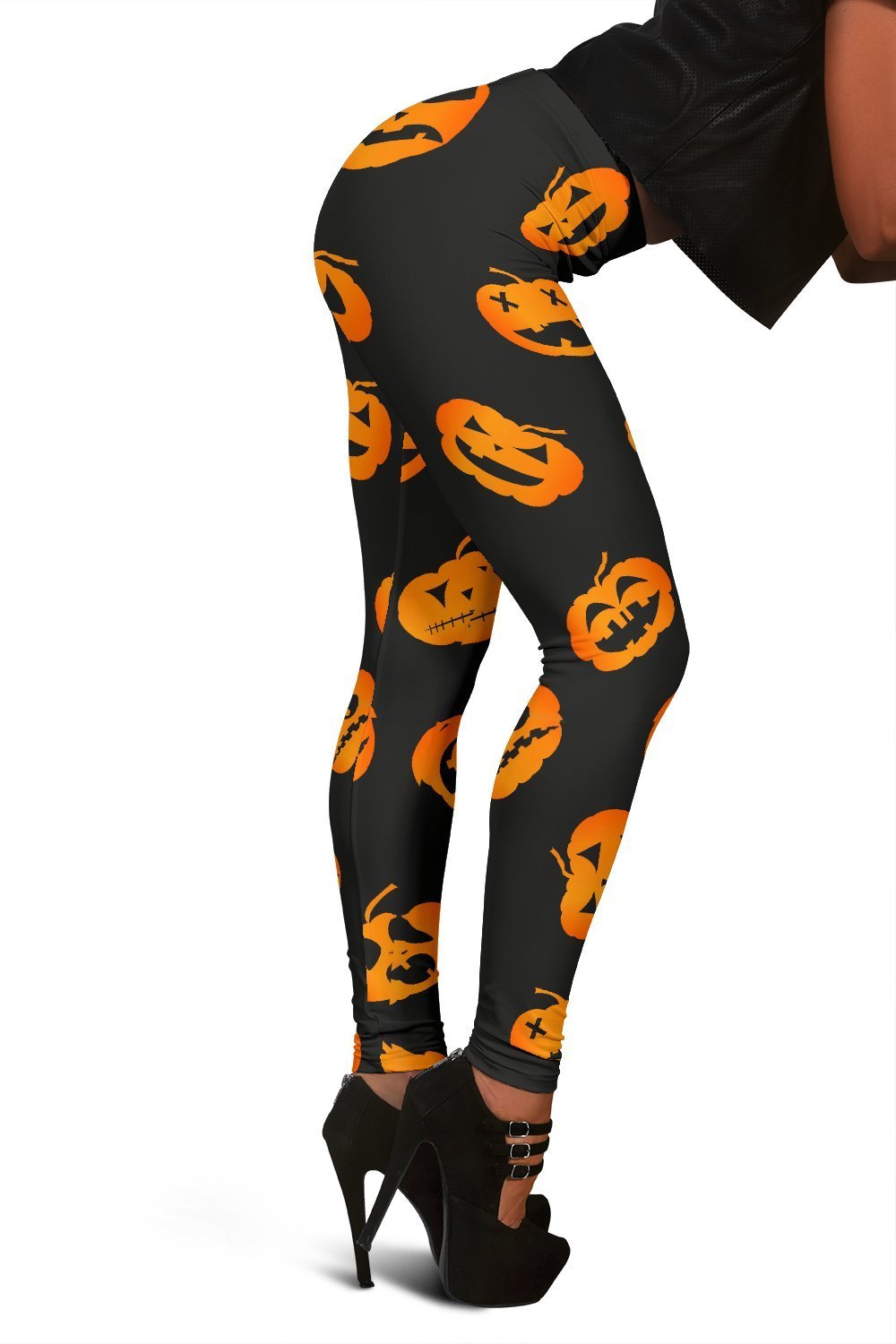 Pumpkin Halloween Pattern Print Women Leggings-grizzshop