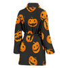 Pumpkin Halloween Pattern Print Women Long Robe-grizzshop