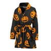 Pumpkin Halloween Pattern Print Women Long Robe-grizzshop