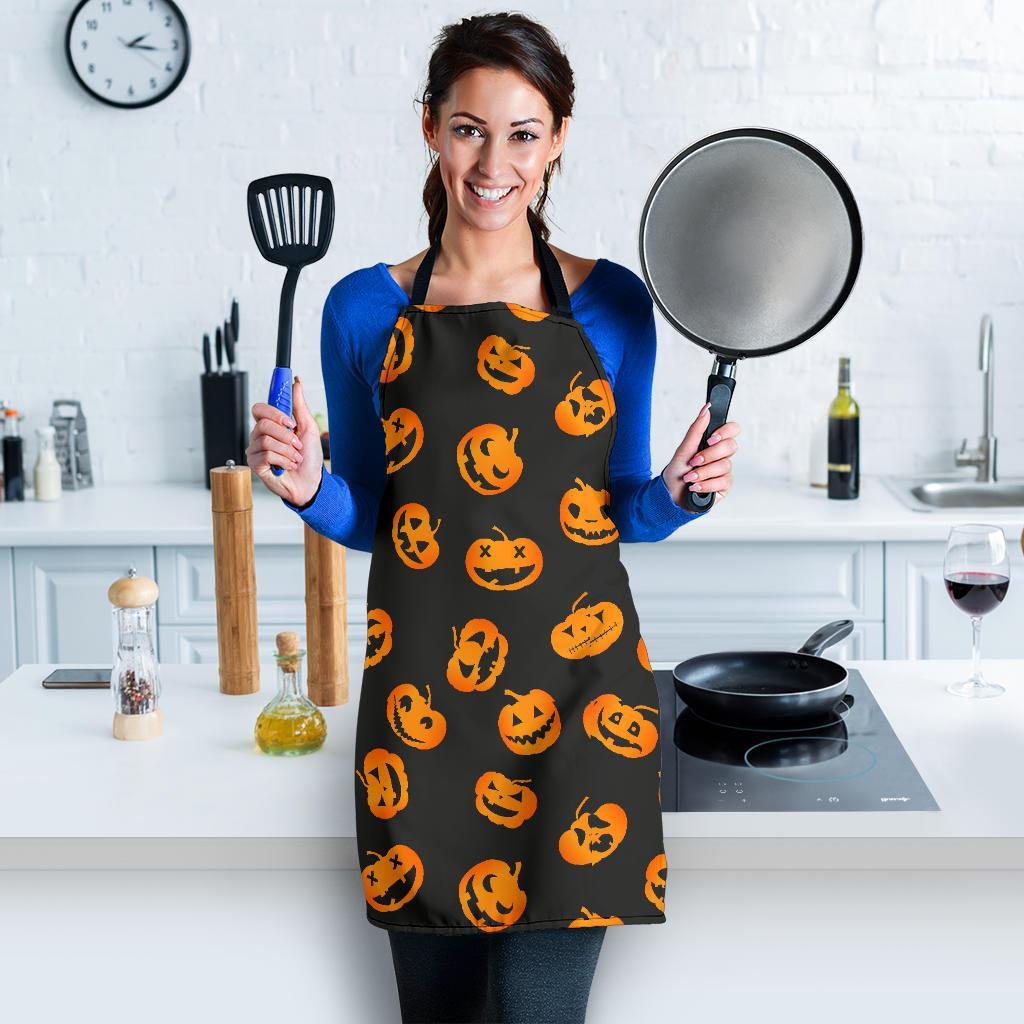 Pumpkin Halloween Pattern Print Women's Apron-grizzshop