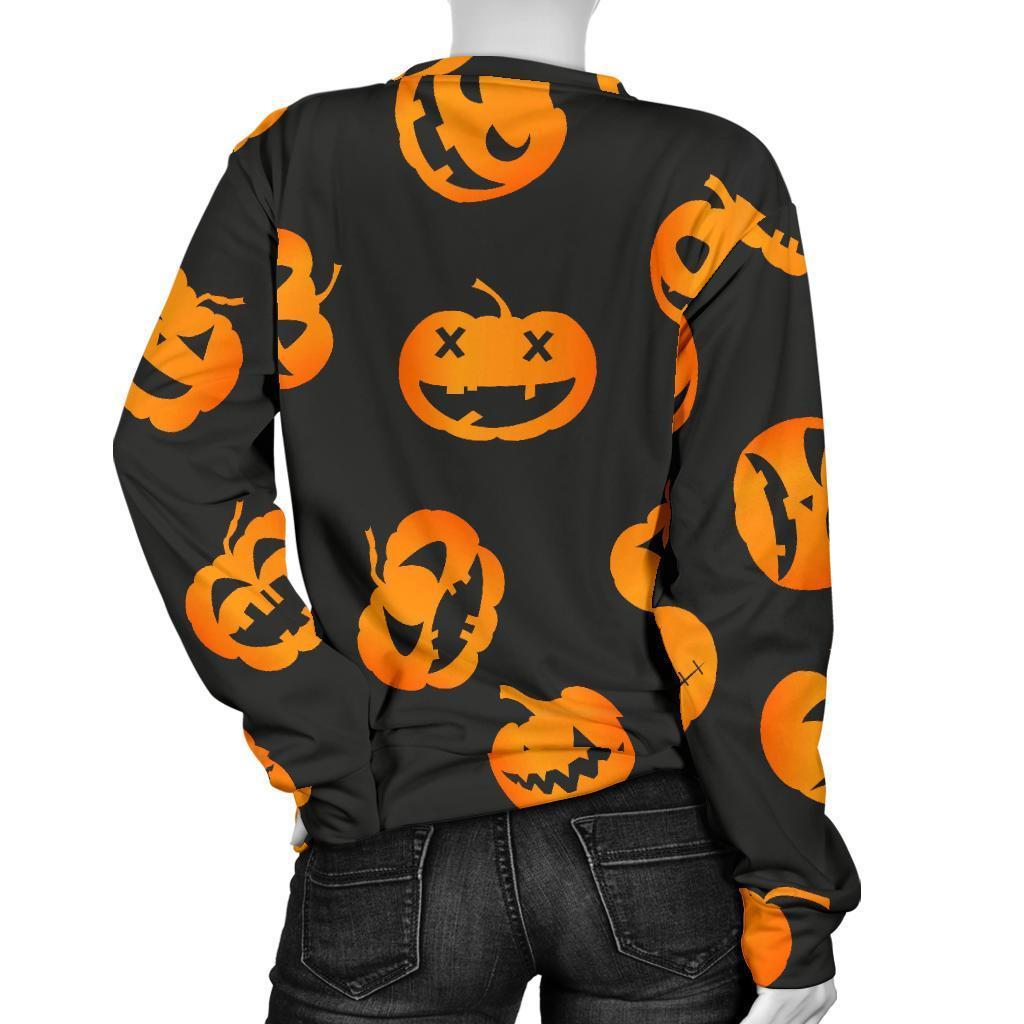 Pumpkin Halloween Pattern Print Women's Sweatshirt-grizzshop