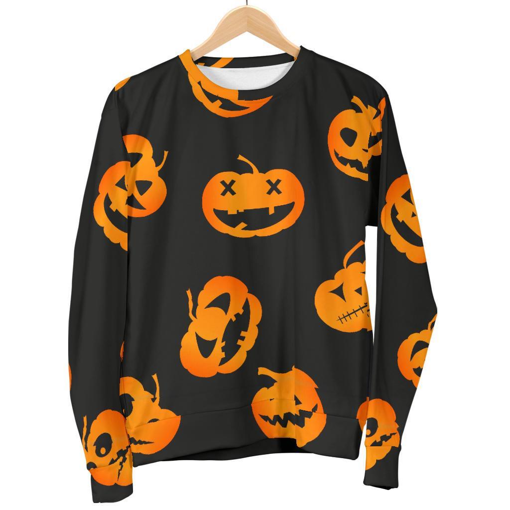 Pumpkin Halloween Pattern Print Women's Sweatshirt-grizzshop