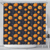 Pumpkin Halloween Print Pattern Bathroom Shower Curtain-grizzshop