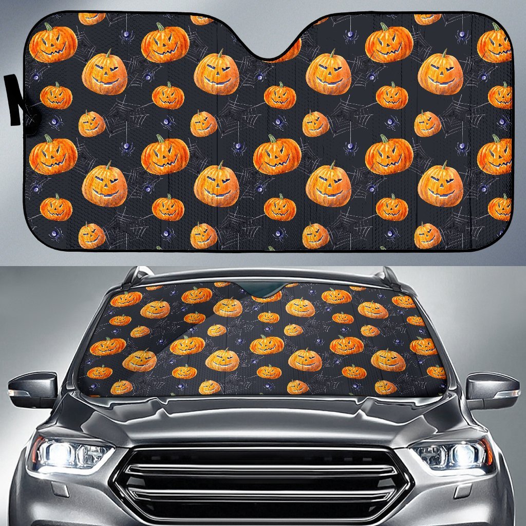 Pumpkin Halloween Print Pattern Car Sun Shade-grizzshop