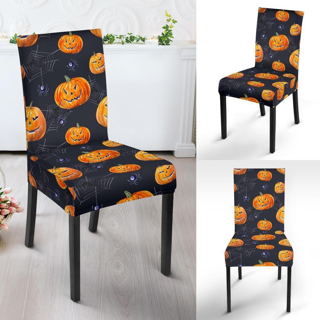 Pumpkin Halloween Print Pattern Chair Cover-grizzshop