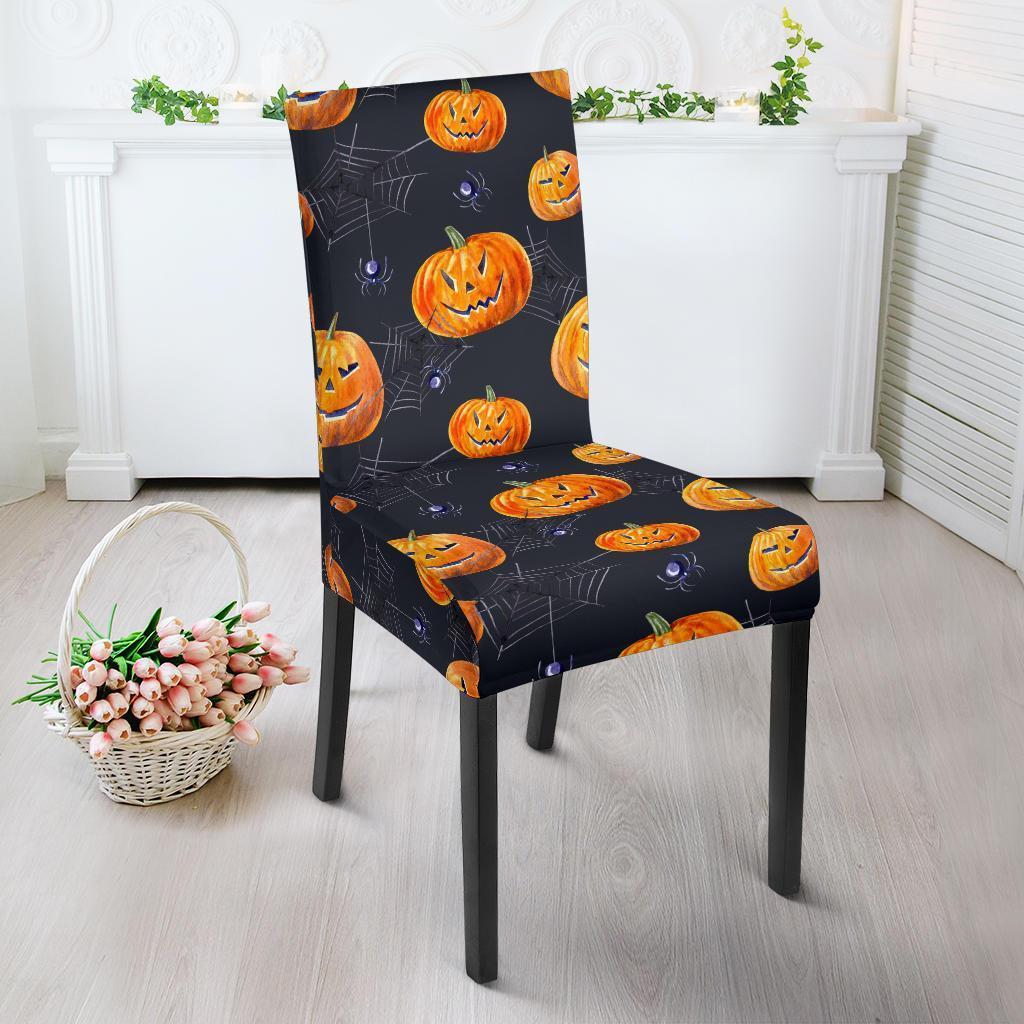 Pumpkin Halloween Print Pattern Chair Cover-grizzshop