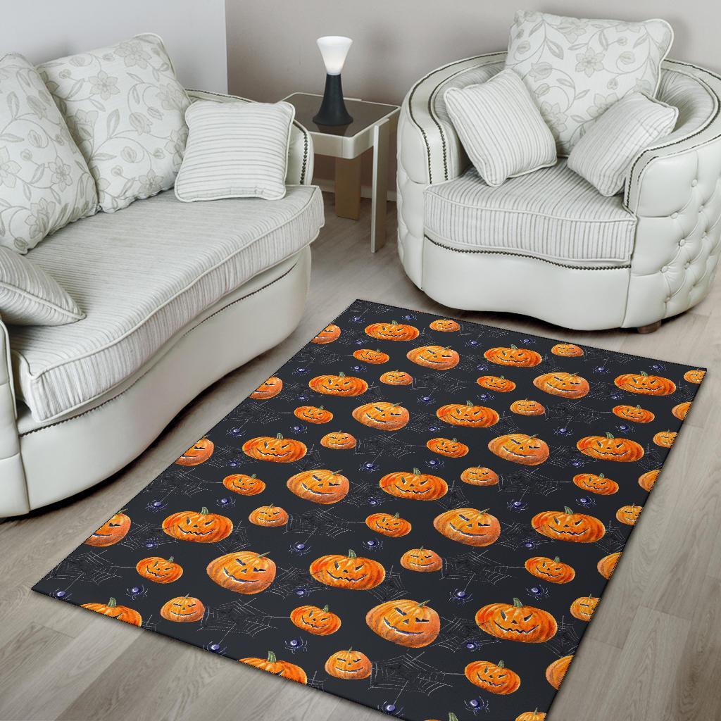 Pumpkin Halloween Print Pattern Floor Mat-grizzshop