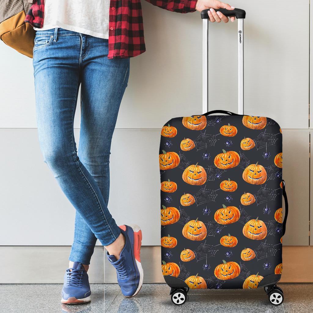 Pumpkin Halloween Print Pattern Luggage Cover Protector-grizzshop