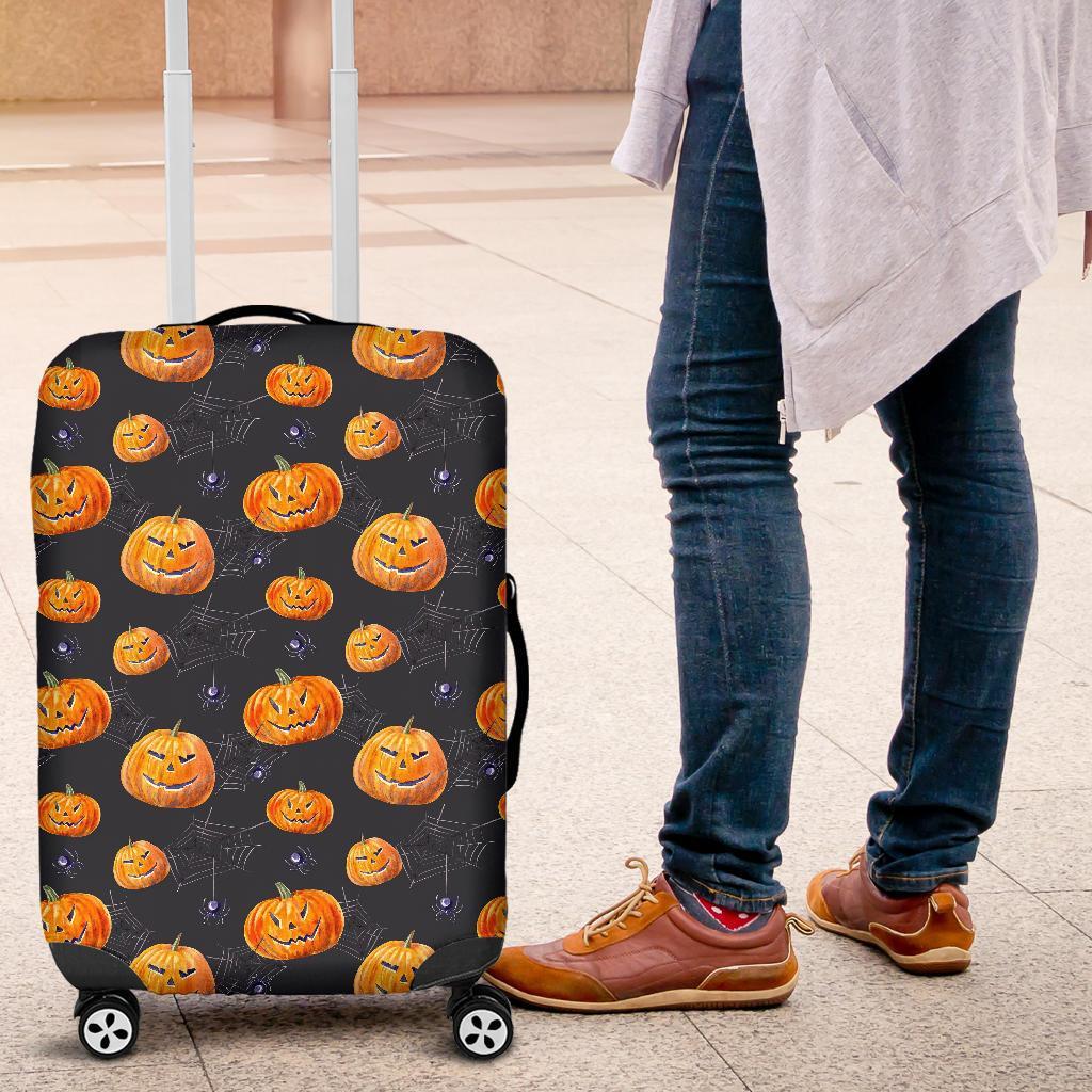 Pumpkin Halloween Print Pattern Luggage Cover Protector-grizzshop