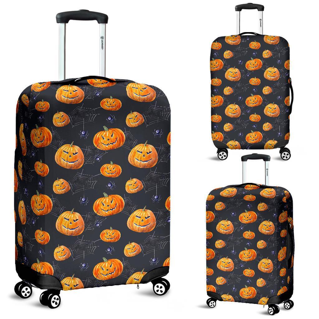 Pumpkin Halloween Print Pattern Luggage Cover Protector-grizzshop