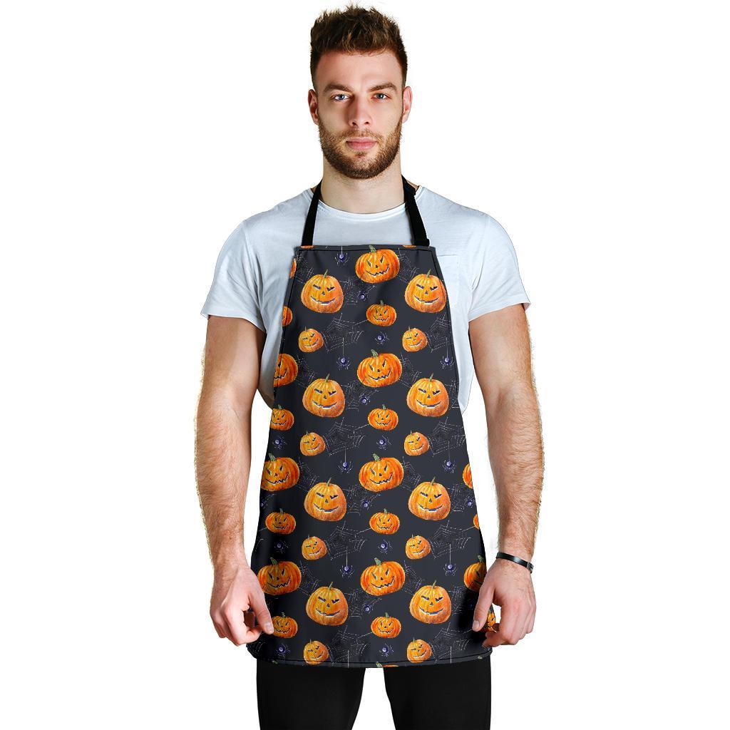 Pumpkin Halloween Print Pattern Men's Apron-grizzshop