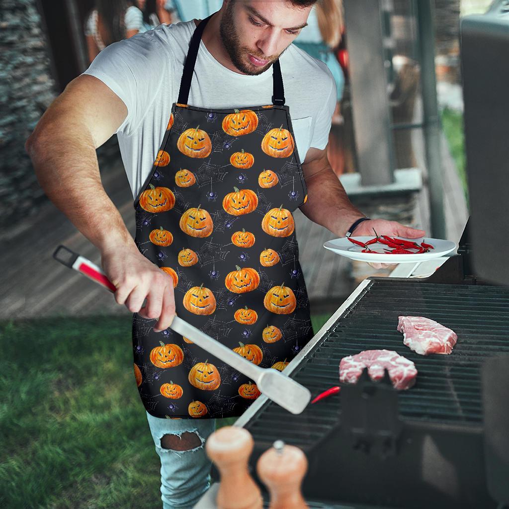 Pumpkin Halloween Print Pattern Men's Apron-grizzshop