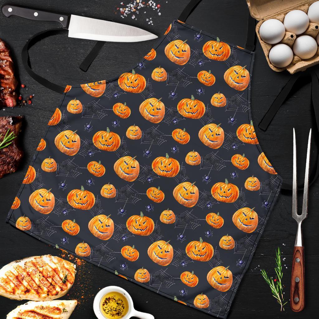 Pumpkin Halloween Print Pattern Men's Apron-grizzshop