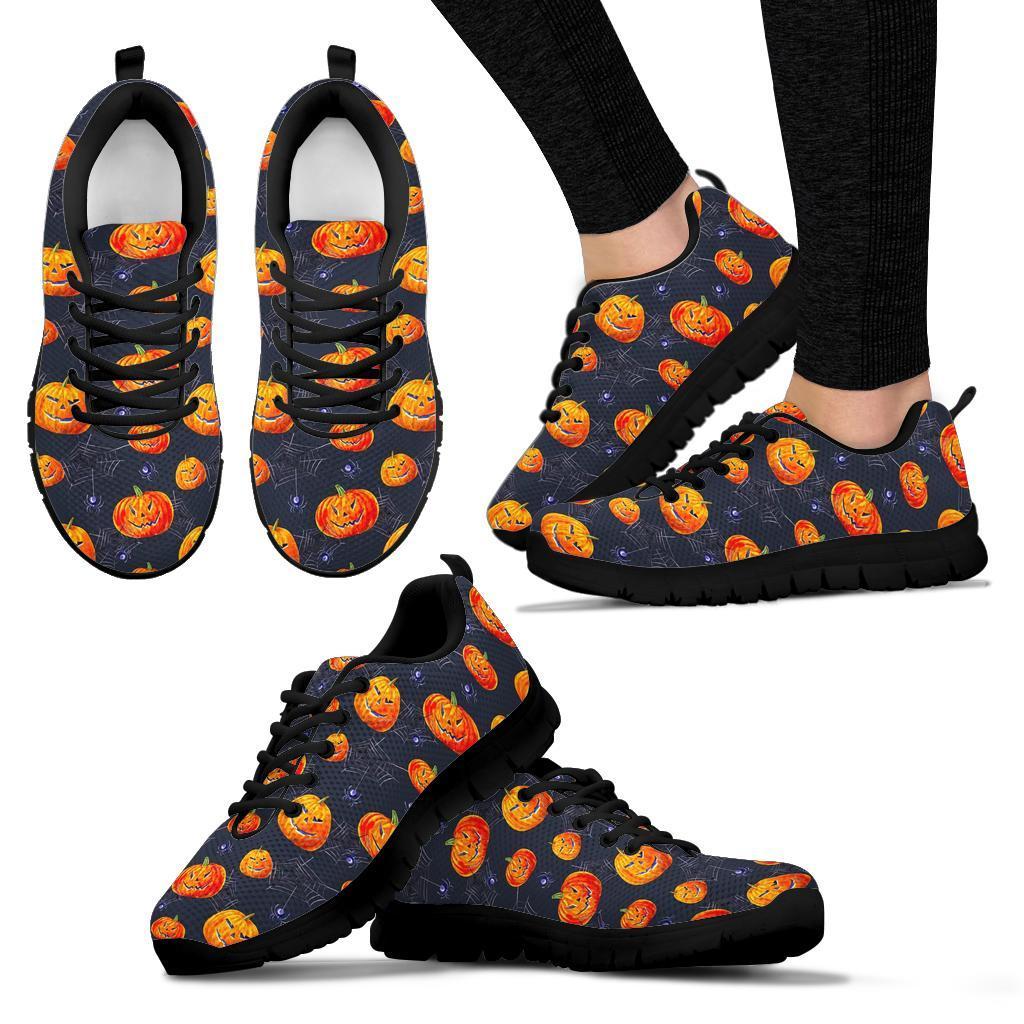 Pumpkin Halloween Print Pattern Sneaker Shoes For Men Women-grizzshop