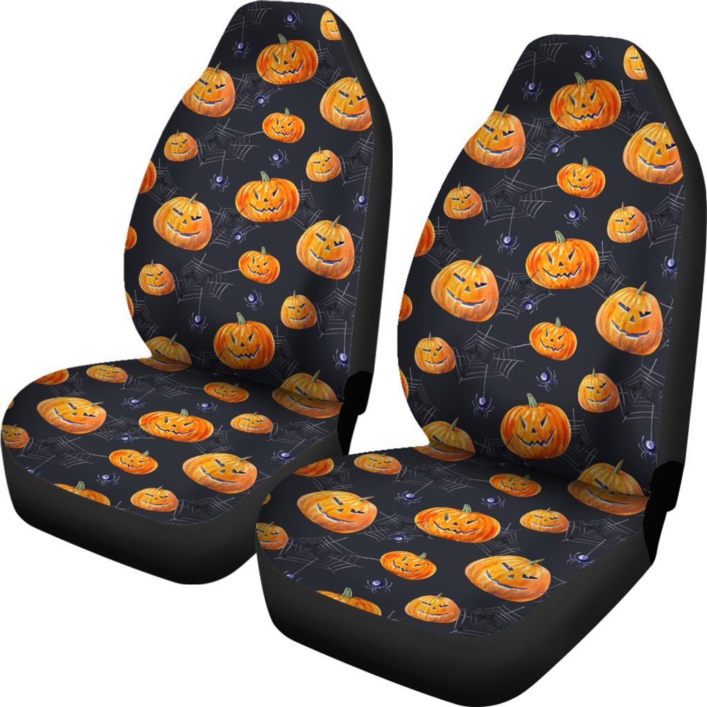 Pumpkin Halloween Print Pattern Universal Fit Car Seat Covers-grizzshop