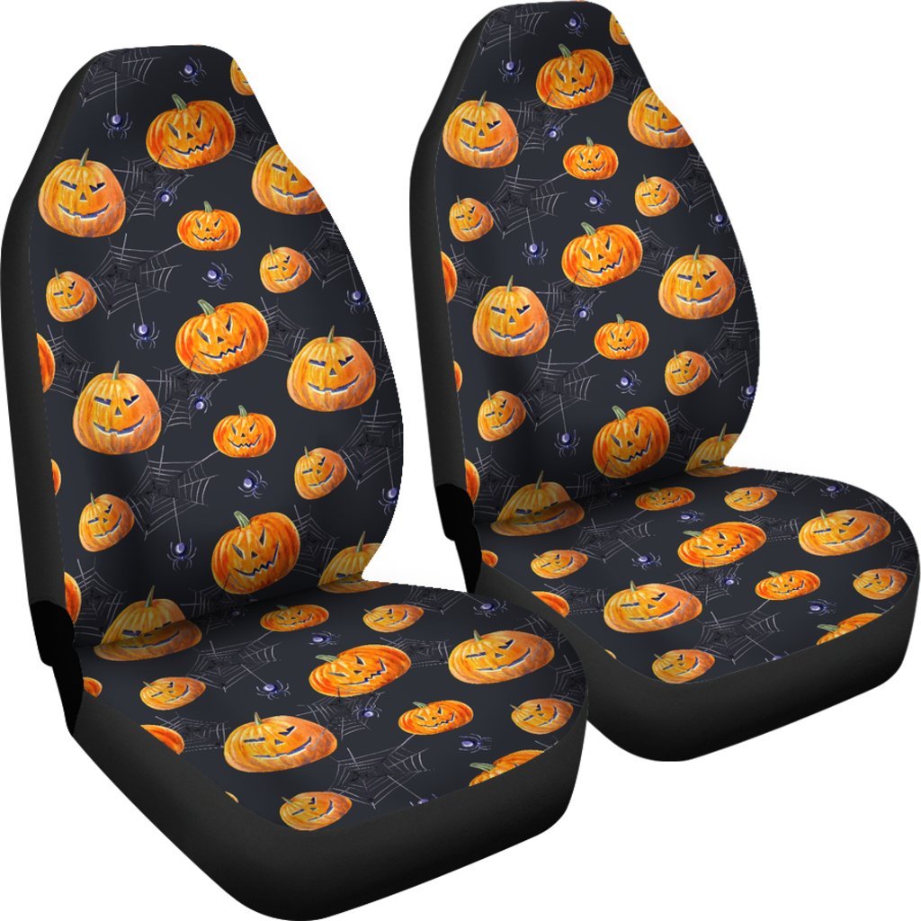 Pumpkin Halloween Print Pattern Universal Fit Car Seat Covers-grizzshop