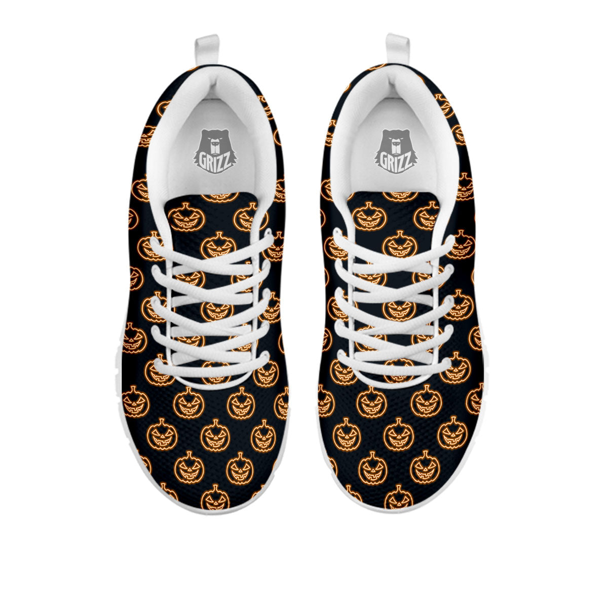 Pumpkin Halloween Print Pattern White Sneaker-grizzshop