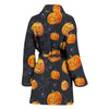 Pumpkin Halloween Print Pattern Women Long Robe-grizzshop