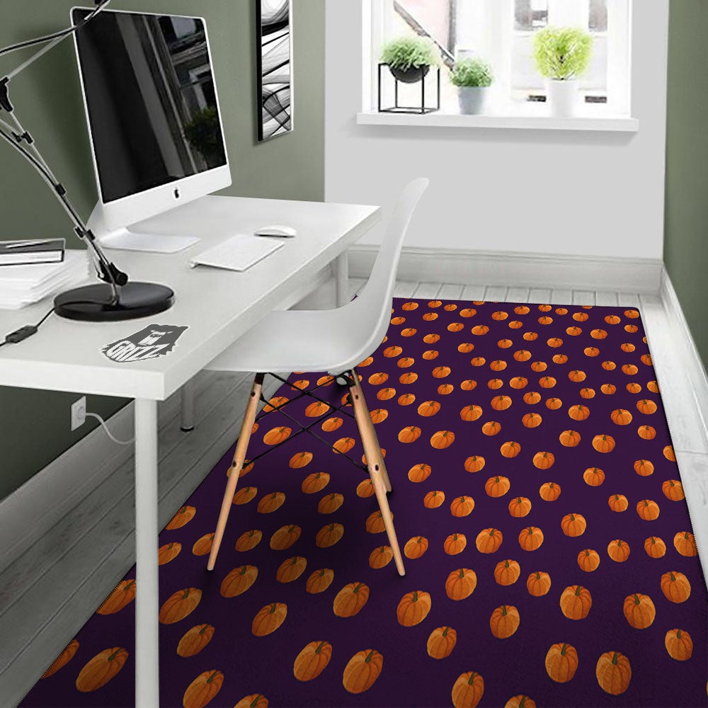 Pumpkin Little Print Pattern Floor Mat-grizzshop