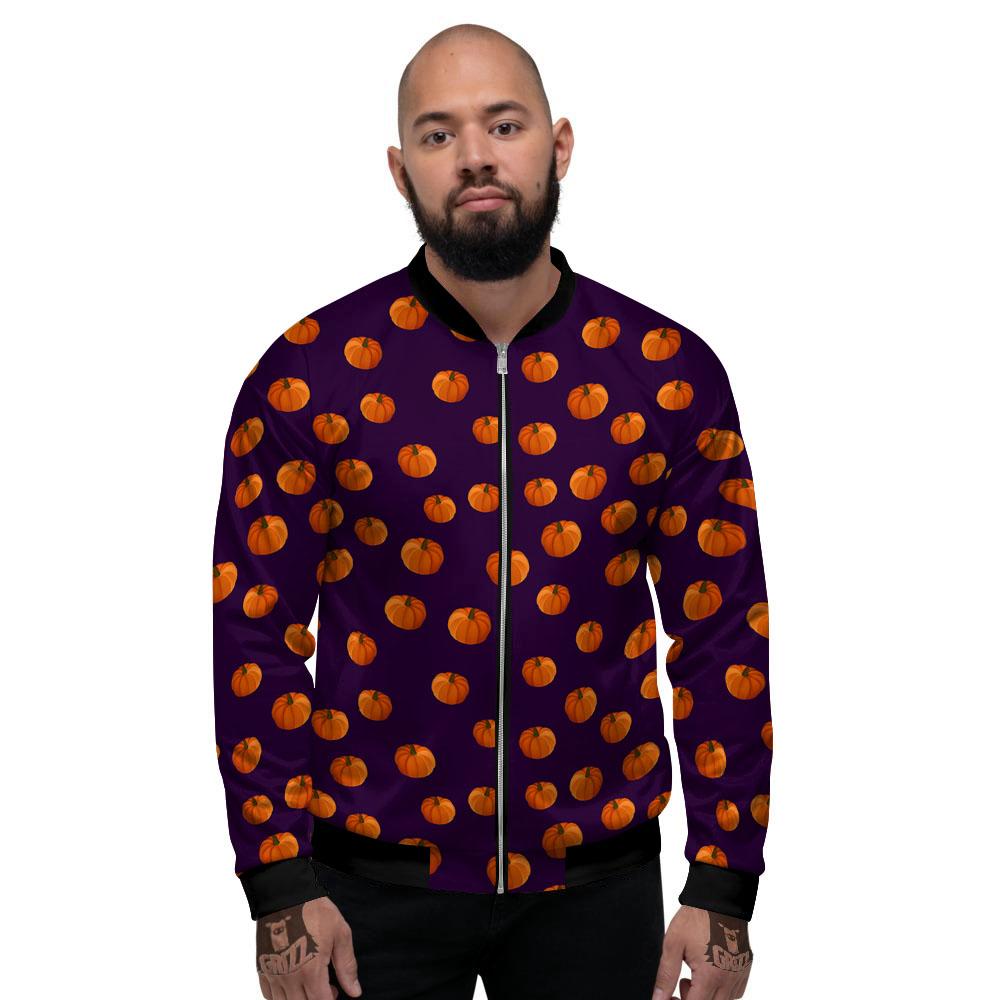 Pumpkin Little Print Pattern Men's Bomber Jacket-grizzshop