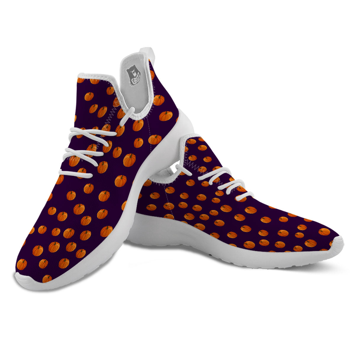 Pumpkin Little Print Pattern White Athletic Shoes-grizzshop