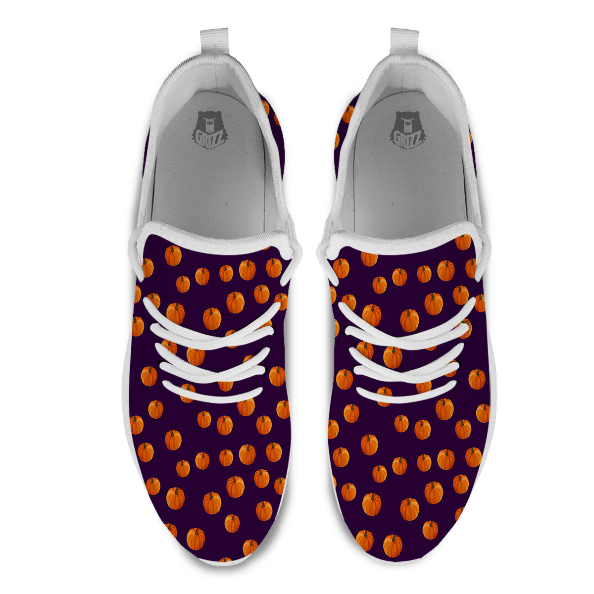 Pumpkin Little Print Pattern White Athletic Shoes-grizzshop