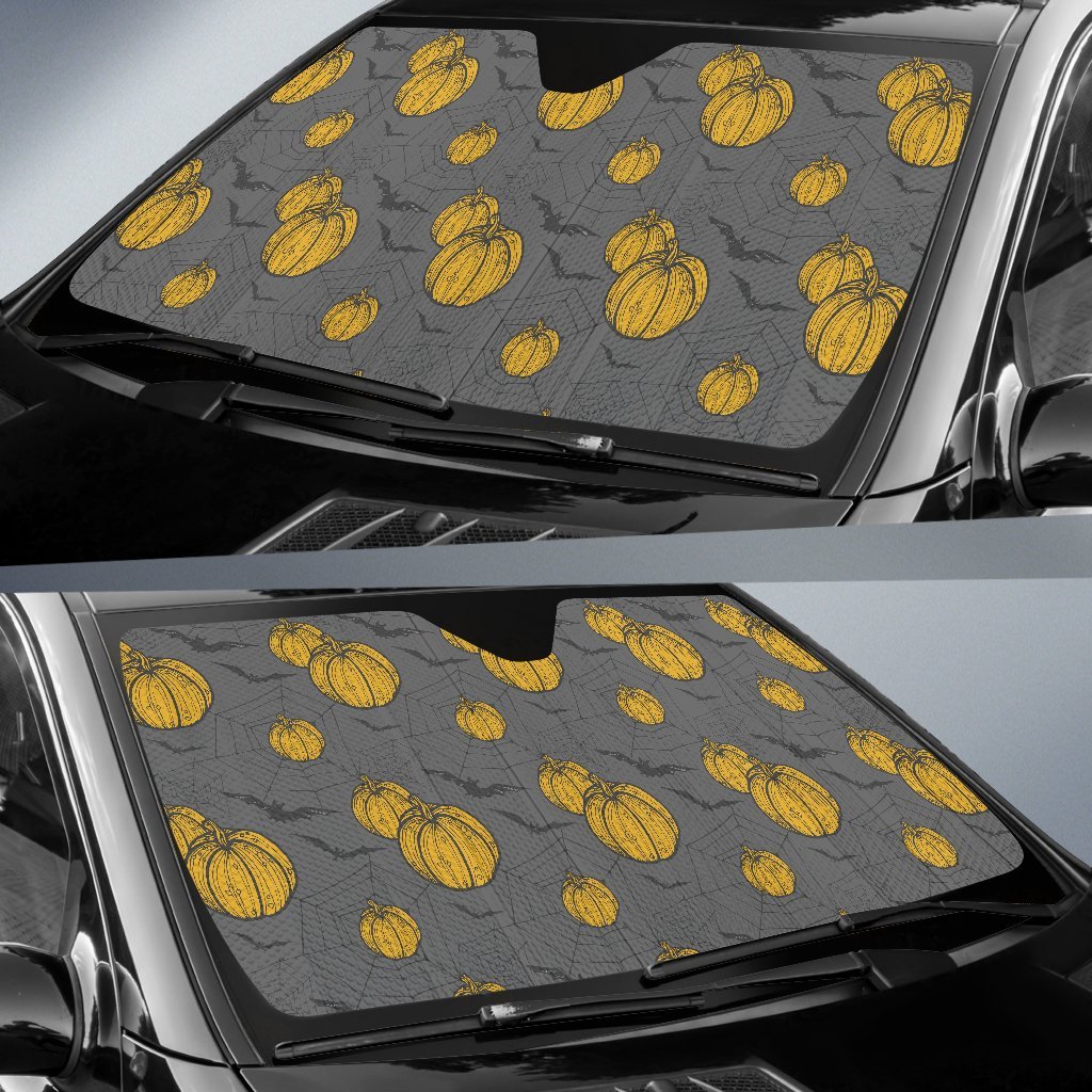 Pumpkin Pattern Print Car Sun Shade-grizzshop