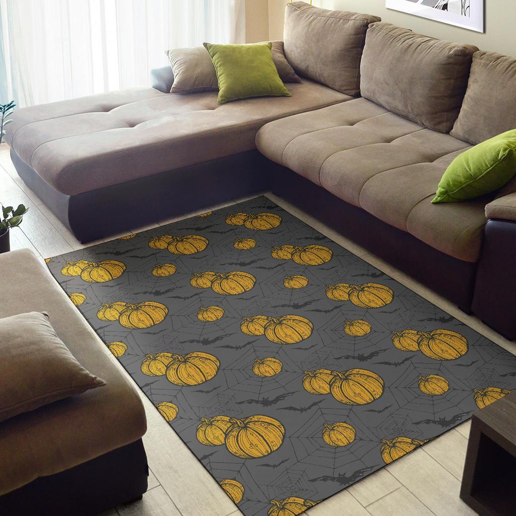 Pumpkin Pattern Print Floor Mat-grizzshop