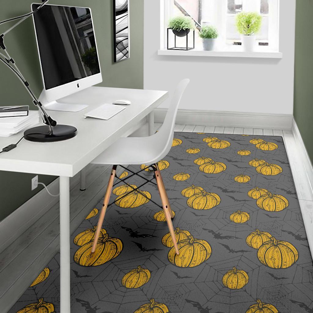 Pumpkin Pattern Print Floor Mat-grizzshop