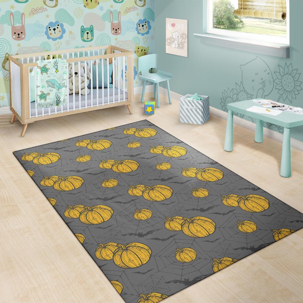 Pumpkin Pattern Print Floor Mat-grizzshop