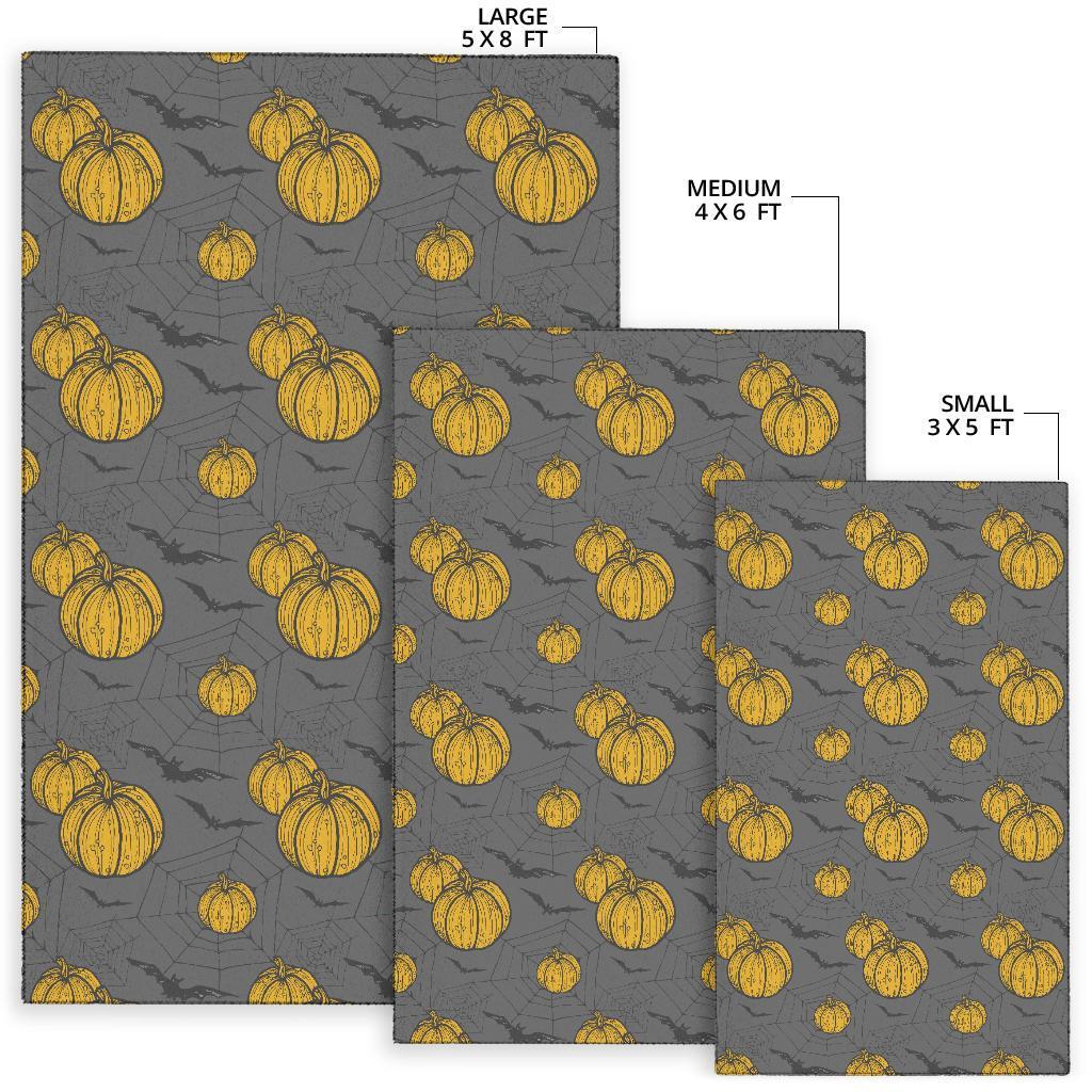 Pumpkin Pattern Print Floor Mat-grizzshop