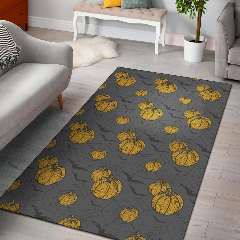 Pumpkin Pattern Print Floor Mat-grizzshop