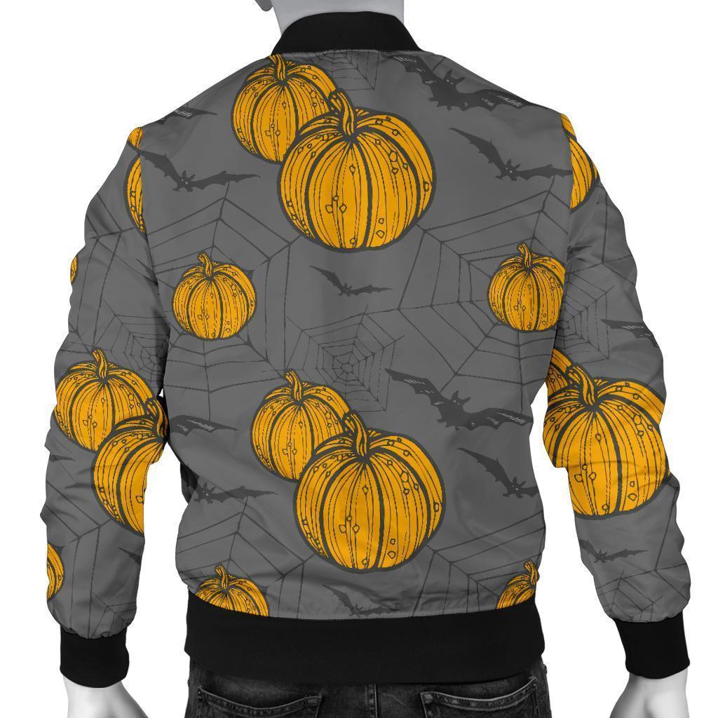 Pumpkin Pattern Print Men's Bomber Jacket-grizzshop