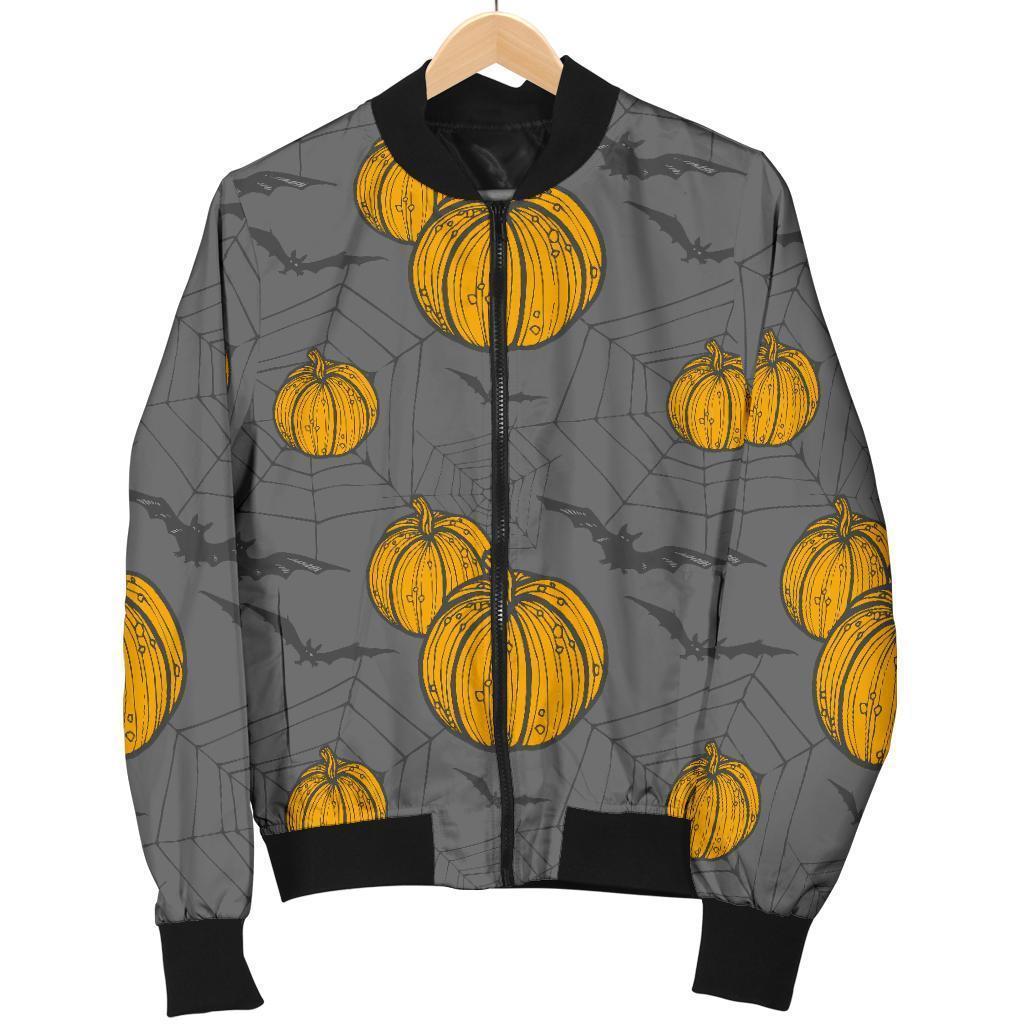 Pumpkin Pattern Print Men's Bomber Jacket-grizzshop