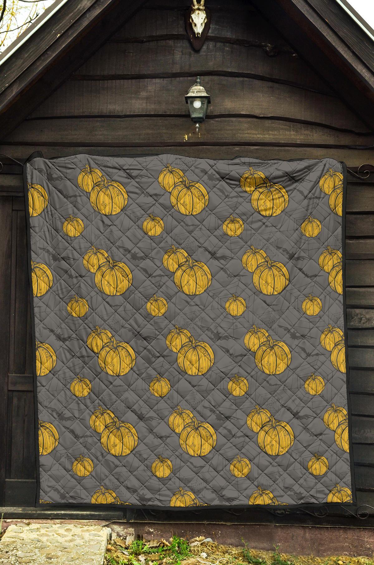 Pumpkin Pattern Print Quilt-grizzshop