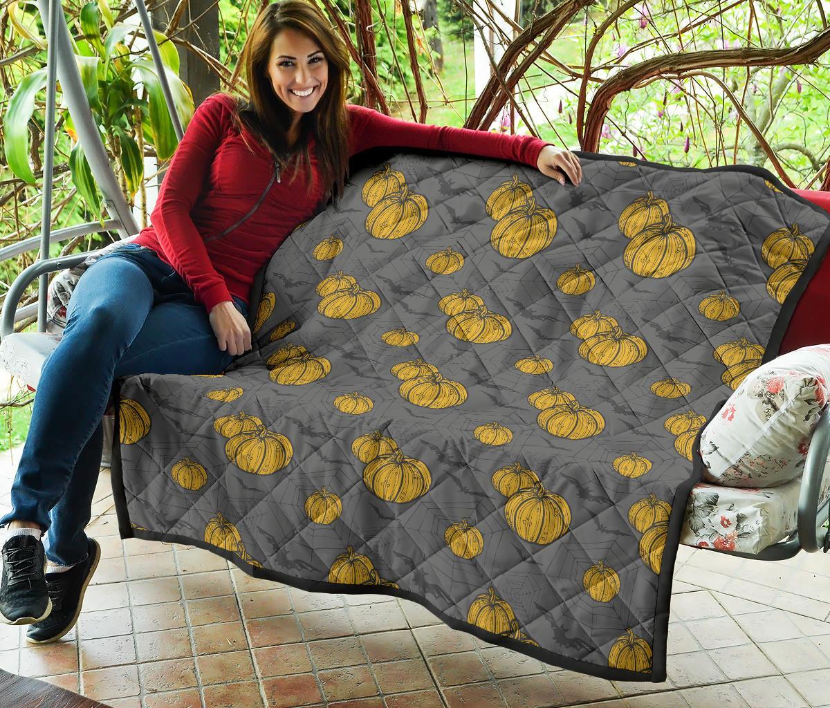 Pumpkin Pattern Print Quilt-grizzshop