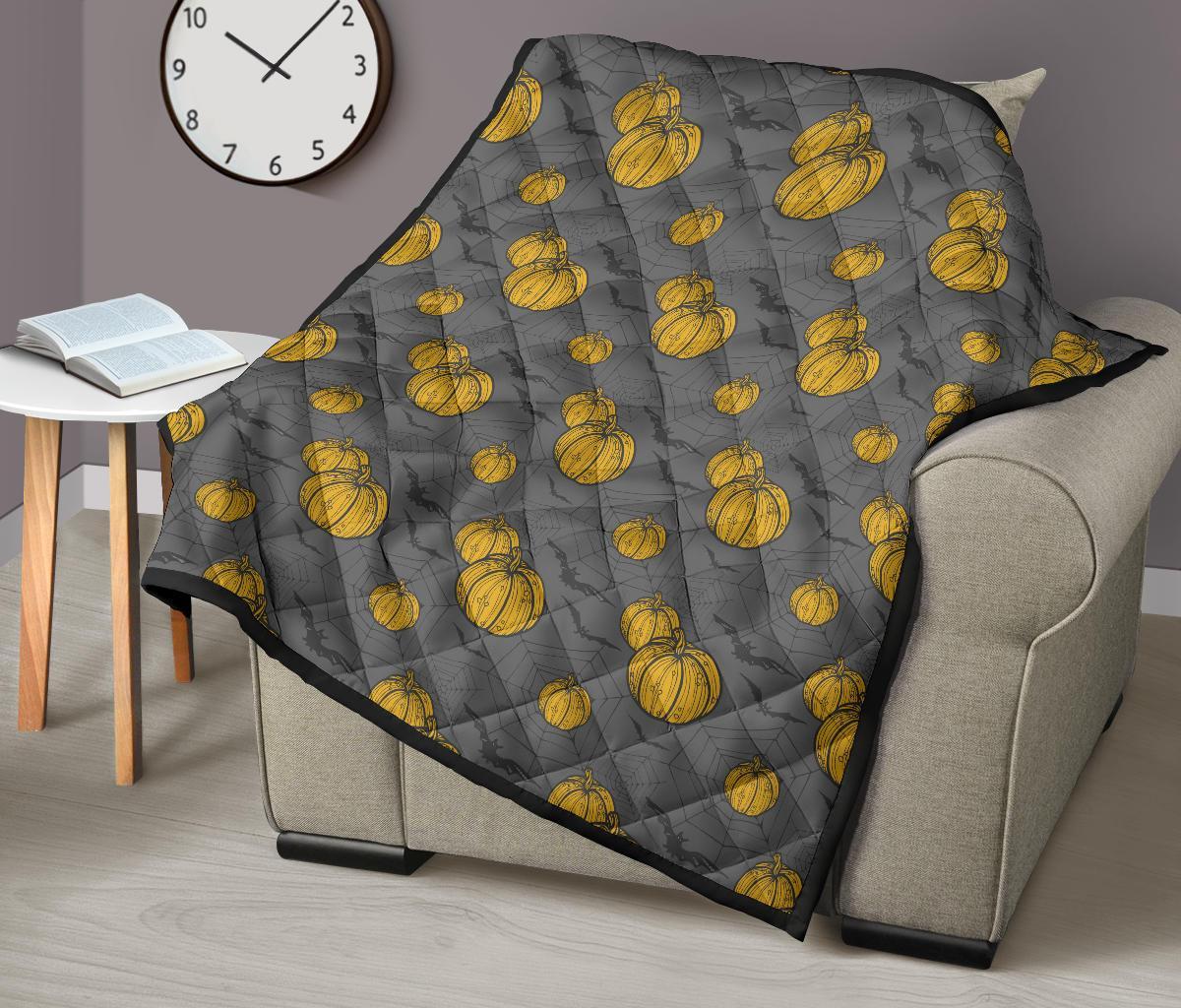 Pumpkin Pattern Print Quilt-grizzshop