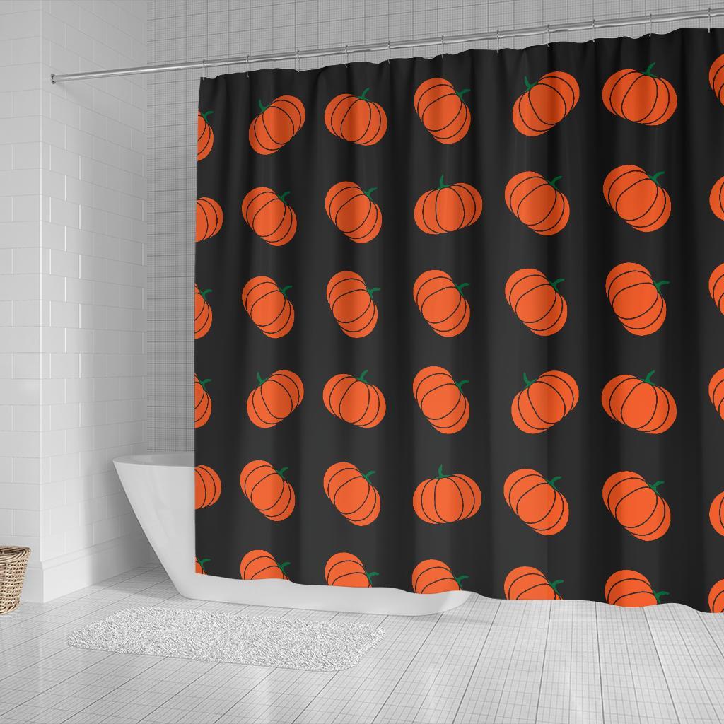 Pumpkin Print Pattern Bathroom Shower Curtain-grizzshop