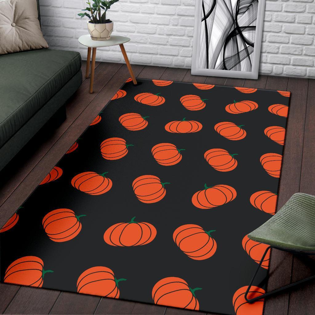 Pumpkin Print Pattern Floor Mat-grizzshop