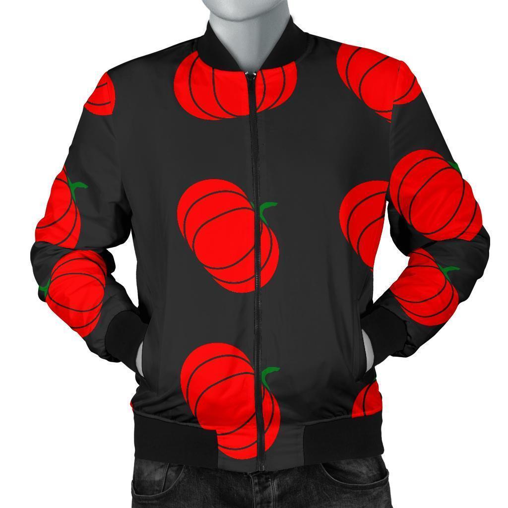 Pumpkin Print Pattern Men's Bomber Jacket-grizzshop