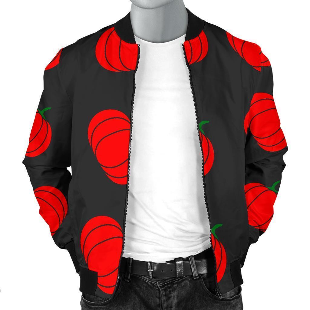 Pumpkin Print Pattern Men's Bomber Jacket-grizzshop