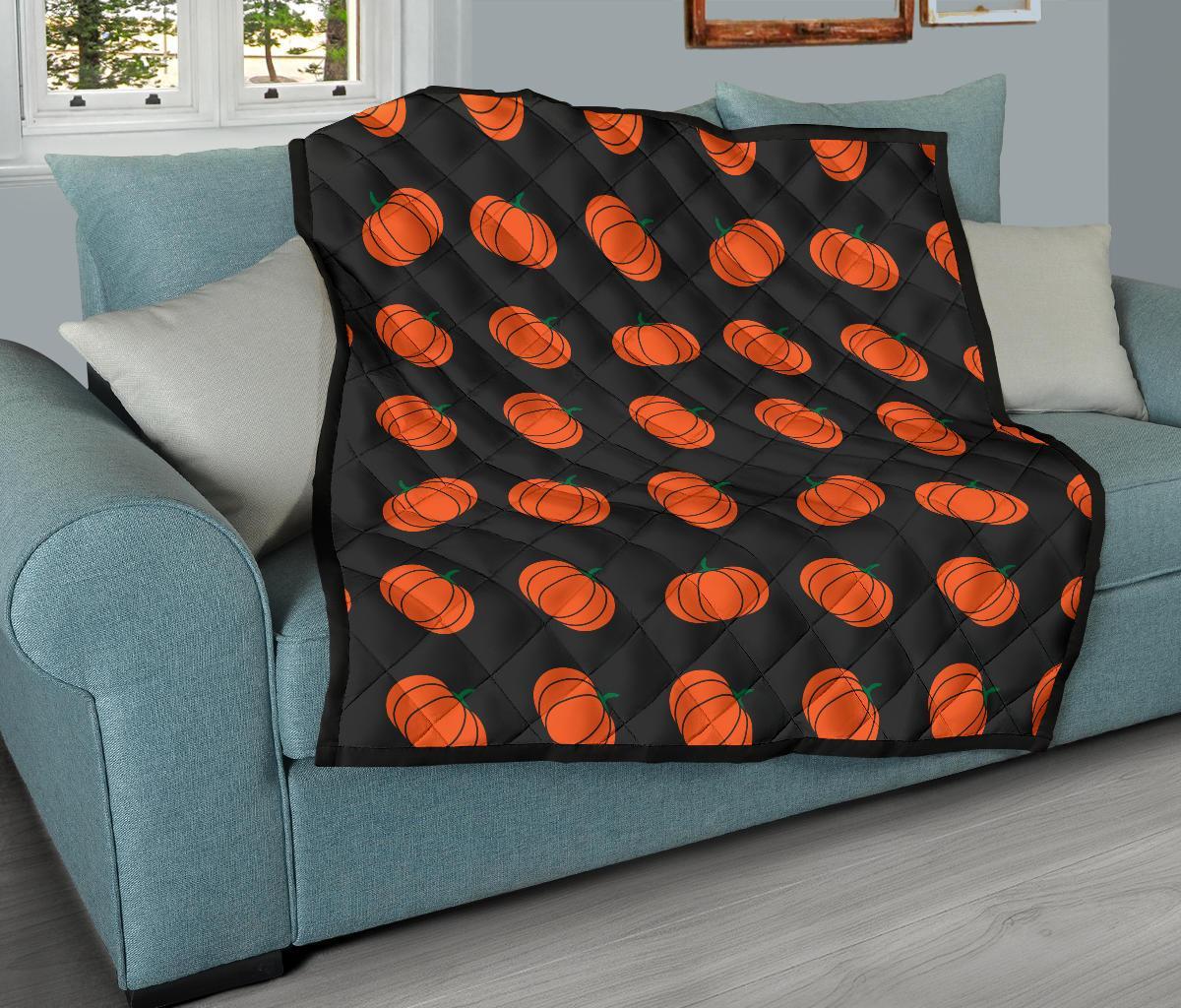 Pumpkin Print Pattern Quilt-grizzshop