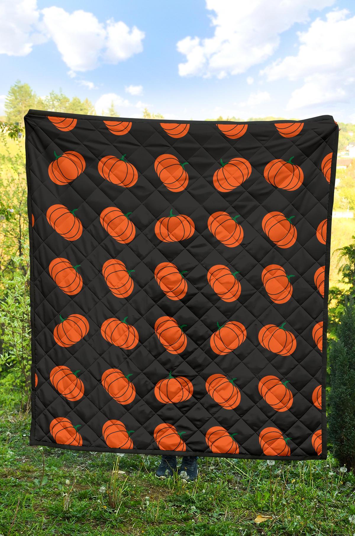 Pumpkin Print Pattern Quilt-grizzshop