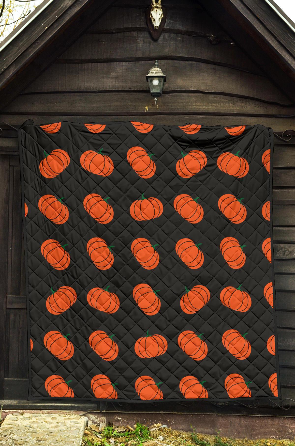 Pumpkin Print Pattern Quilt-grizzshop